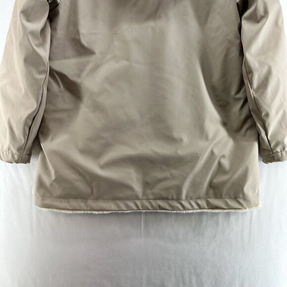 ZARA Jacket Youth Size 13-14 Softshell Sherpa Lined Hoodie Parka Full Zip Beige - Picture 7 of 14